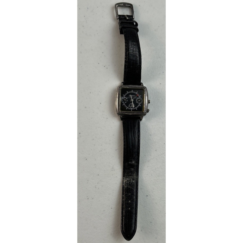 Brighton Women Square Face Milano Watch and Blackโ Leather Band Works